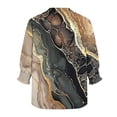 thumbnail image 4 of YUGYXL Summer Tops for Women Trendy Ruffle Cuffs 3/4 Sleeve Shirts Button Down V Neck Blouse Boho Floral Print T-Shirts Khaki L, 4 of 5