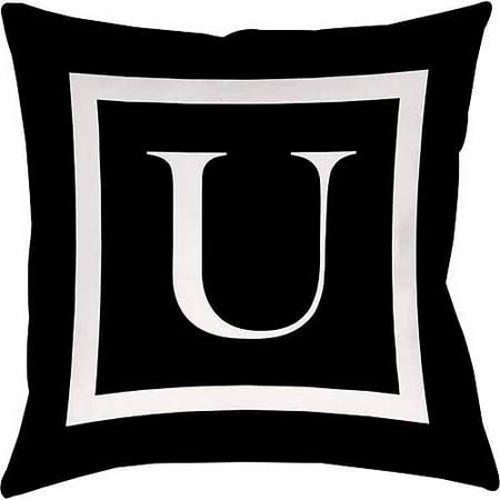 IDG Classic Block Monogram Decorative Pillow - Black
