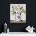thumbnail image 4 of JEUXUS Arte de pared rústico con diseño floral, decoración de pared para baño, estilo campestre, póster de estilo rústico, impresiones en lienzo con flores blancas, arte de pared con flores en tarro,, 4 of 4