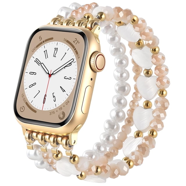 Correa para Apple Watch AIRSPO con cuentas y nácar