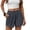 *Dark Gray, variant on ClodeEU Women's Solid Color Elastic Waist Shorts with Pockets , Casual Summer Short Black,Women's Plus L