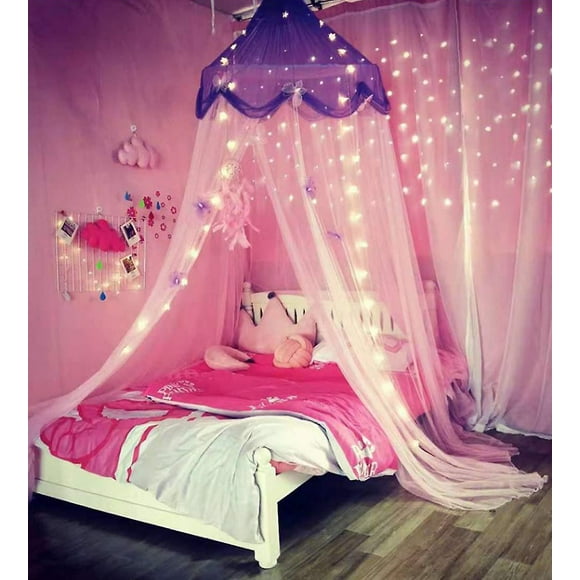 Star Lace Mosquito Net Bed Canopy Curtain for Girls Toddler Bed Canopy for Girls Bed