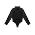 thumbnail image 5 of TiaoBug Women's Long Sleeve Button Down One Piece Bodysuit Shirts Career Office Work Blouse Top Black 3XL, 5 of 7