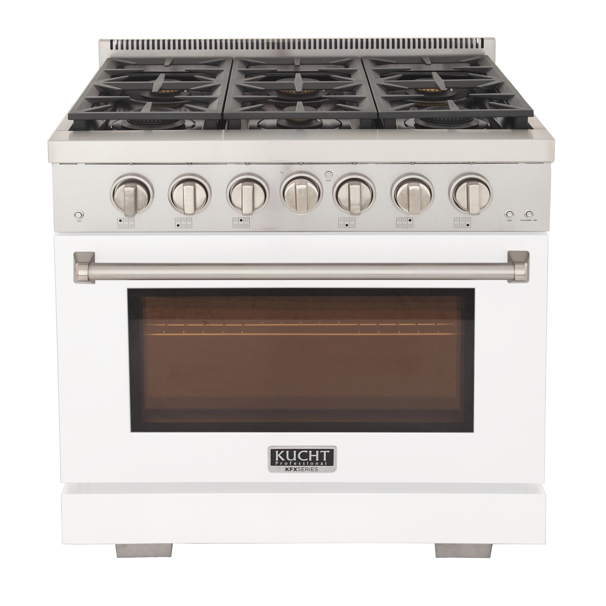Professional 36-in Natural Gas Range in White with True Simmer Burners