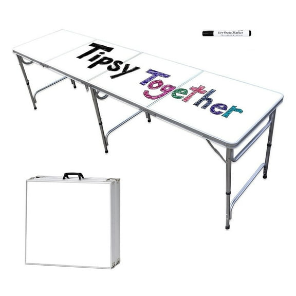 Foldable 8ft Dry Erase Table with Carrying Case, Portable Multipurpose Party & Game Table, Regulation Size