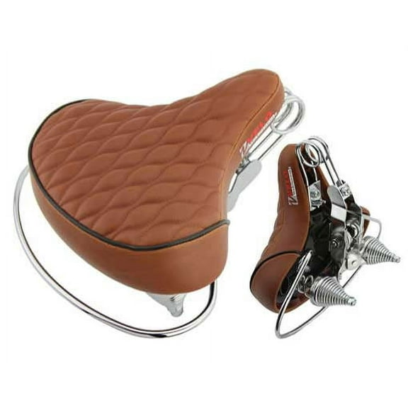 Beach Cruisers Saddle Diamond Web Spring Brown. bicycle part, beach cruiser seat, chopper fixie, road, mountain bike seat