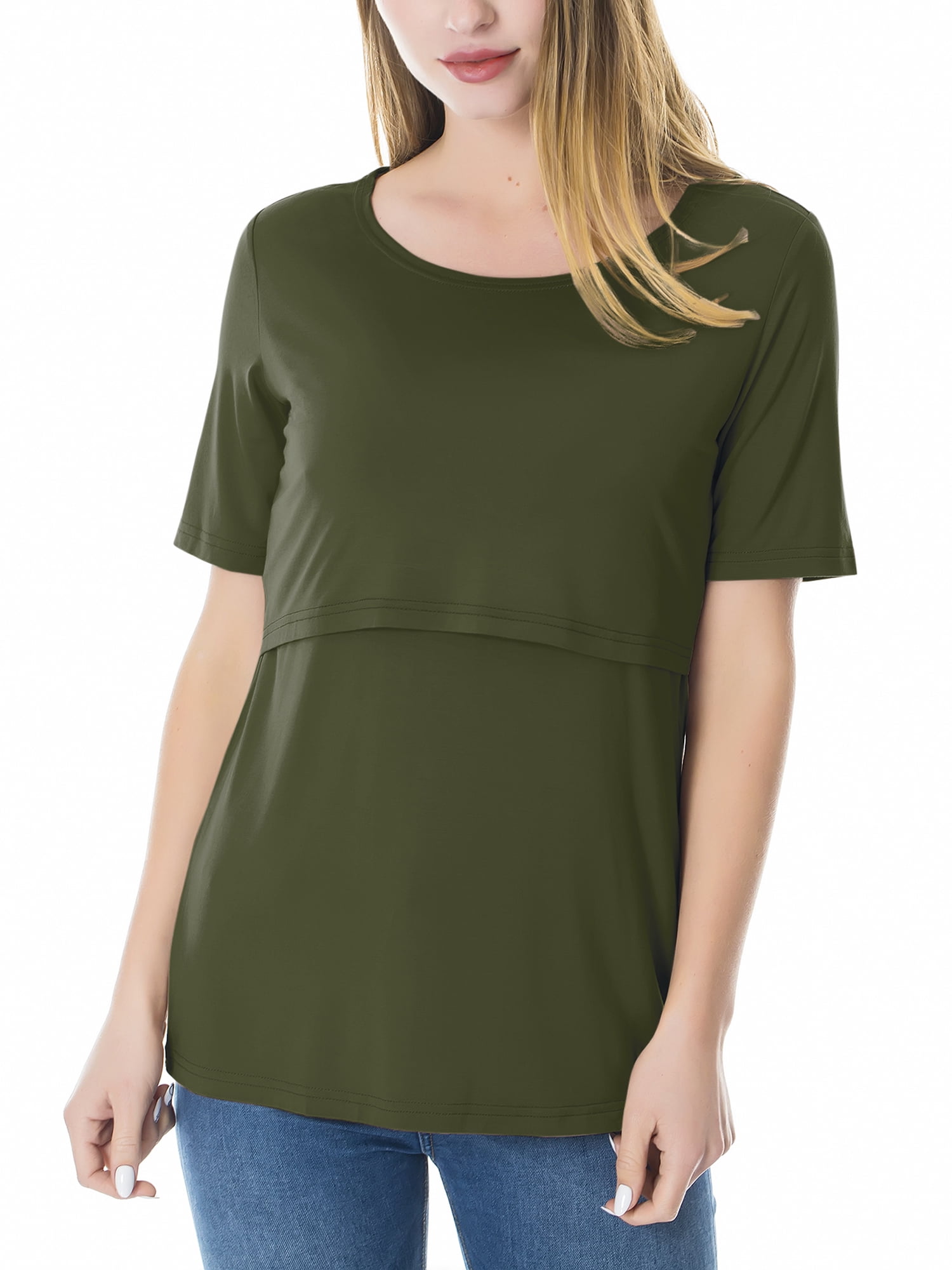 Women's Maternity Nursing Tops Clothes Breastfeeding T-Shirts 3-Pack
