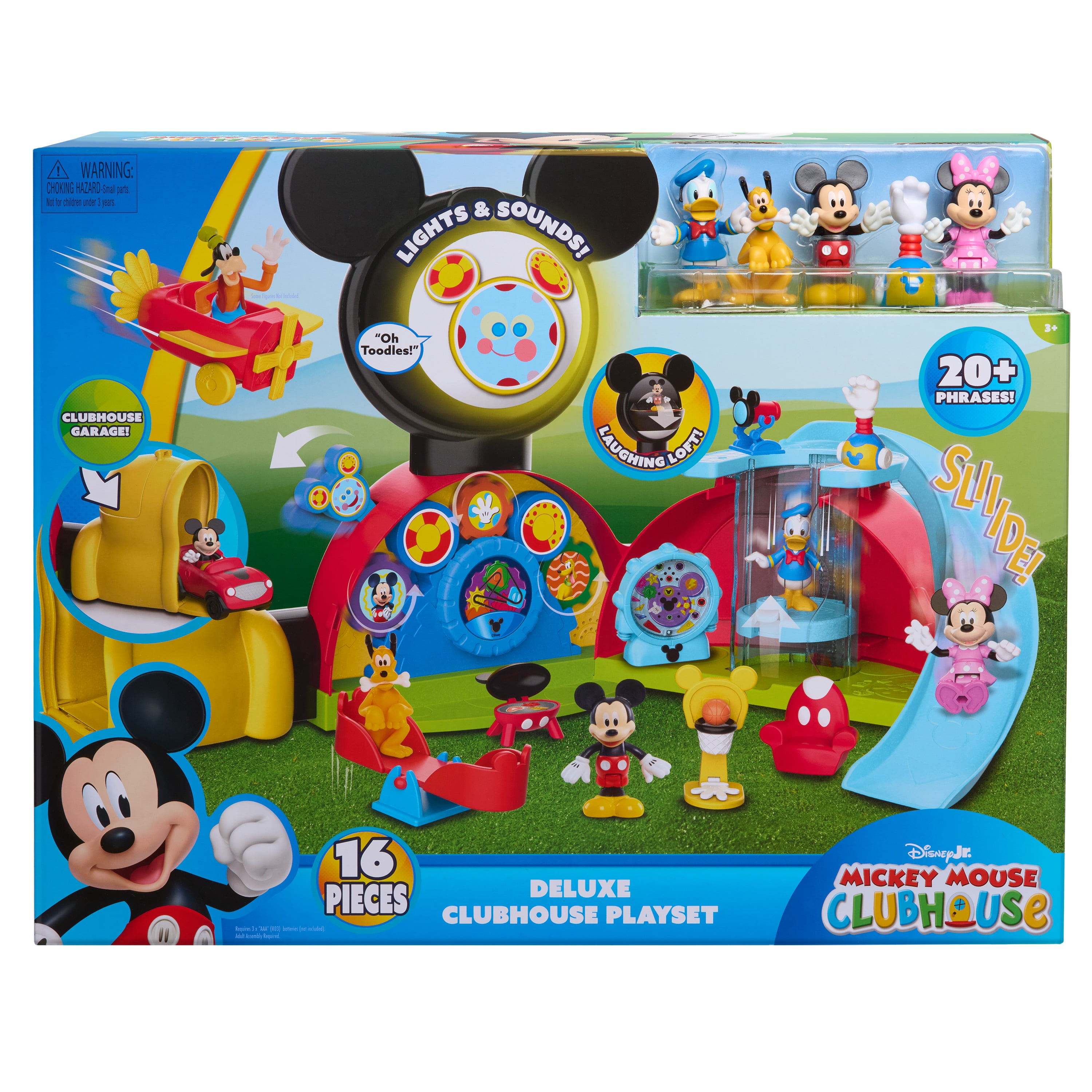 Disney Junior Mickey Mouse Clubhouse Deluxe 28-inch Playset with Lights and Sounds, 16-pieces, Ages 3+