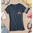 thumbnail image 3 of S4E Women's Rainbow Flag LGBTQ Gay Pride Slim Fit V-Neck T-Shirt XX-Large Charcoal, 3 of 4