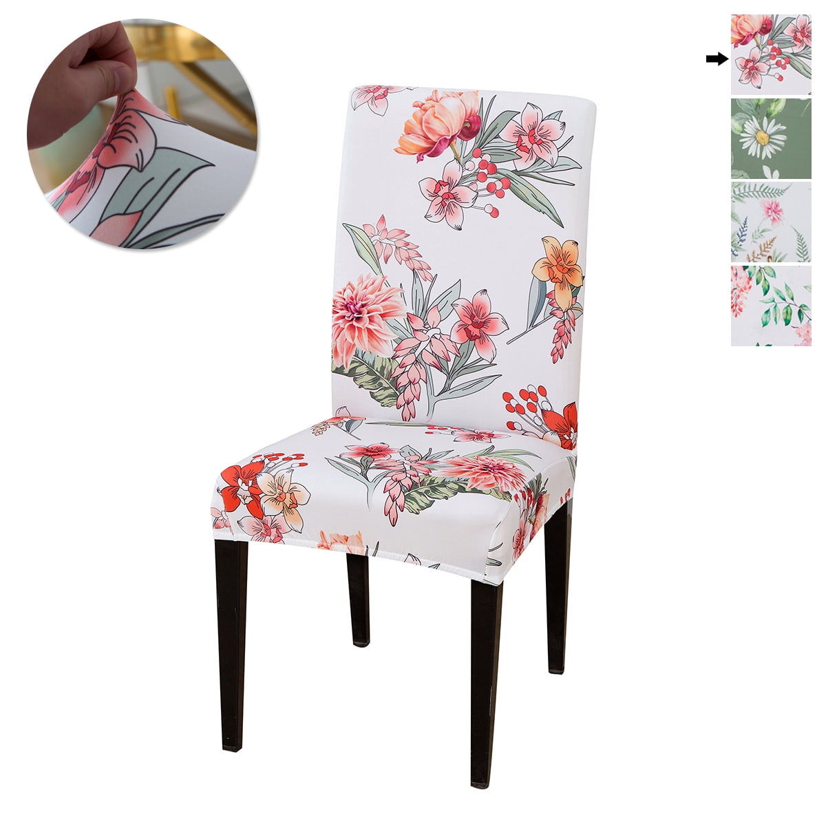 KBOOK Stretch Dining Chair Covers Floral Chair Covers for Dining Room