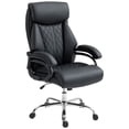 thumbnail image 1 of Black PU Leather Office Chair with Spring Cushion | Adjustable Height Computer Desk Chair for Home & Office - 48.4" High Back, 1 of 7