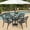 Black, variant on Nuu Garden 5-Piece Patio Dining Set, Cast Aluminum Outdoor Dining Set for 4 with 2.24" Umbrella Hole, Outdoor Table and Chairs for Backyard, Deck, Garden, Black