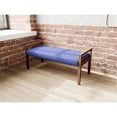 thumbnail image 4 of Pemberly Row Waiting Reception 2 Seat Bench Wood Frame in Blue, 4 of 5