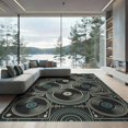 thumbnail image 2 of ODIKA 8'x10' Washable Area Rug Music Retro Dj Turntable Border Player Cassette Record Vintage Vinyl Playful for Dining Room, Large Office, Lounge, Non-Slip Chair-Friendly Mat, 2 of 7