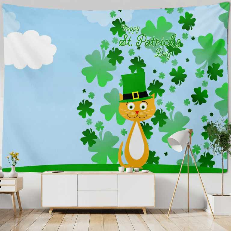 Bextsrack St. Patrick s Day Decor Tapestry Green Style Wall Art Tapestries for Bedroom Dorm Living Room St. Patrick s Day Gift for Girlfriend