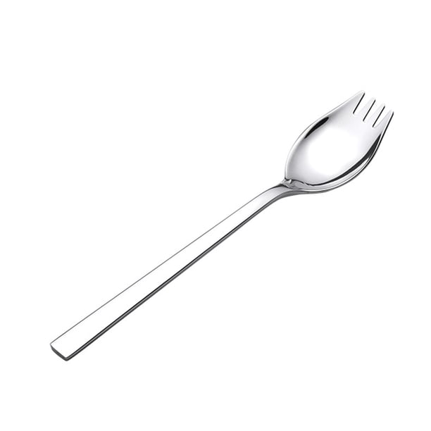 Ounissouiy 1 cuchara multifunción, tenedor todo en uno, mango largo de acero inoxidable, cuchara para ensalada de frutas, vajilla, herramienta para comer Type7 NO7 Ounissouiy JJ23273-02