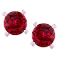 thumbnail image 3 of Star K� Round 7mm Created Ruby Screw Back Stud Earrings with Heart Prongs, 3 of 9