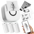 thumbnail image 1 of cabaro Mini Printer Sticker Thermal Printer with 3 Rolls Paper, Bluetooth Portable Phone Print Pods,Study Sticker Maker for Pictures, Photos, Journal, 1 of 6
