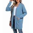 thumbnail image 2 of WUJINXIA Womens Lightweight Loose Fit Cardigan Coat Open Front Long Sleeve Sweater Jacket with Side Pockets, 2 of 6