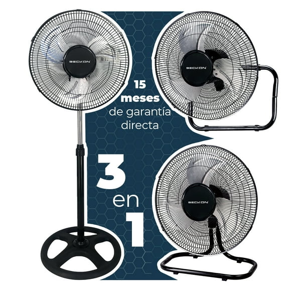 Ventilador de pedestal pared piso turbo fan 3 en 1 silencioso con oscilación estructura de metal reforzado bv-12 Beckon Beckon oscila metal reforzado 41cm