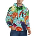 thumbnail image 2 of Pofeuu Vegetable Print Mens Casual Hooded Collar Drawstring Hoodies Pullover Sweatshirts Casual Long Sleeve Shirts-Large, 2 of 7
