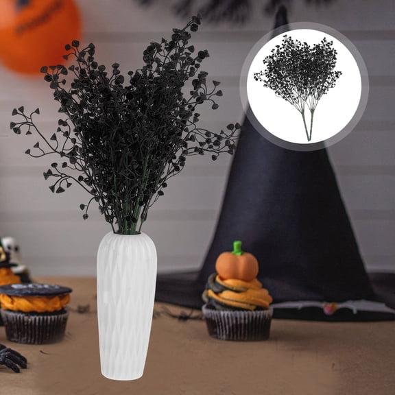 USHOBE 2Pcs Black Artificial Flowers for Decoration Ideal for Office and Garden