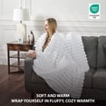 thumbnail image 5 of CBCHome Jumbo Velvet Plush Wide Ribbed Throw Blanket - Super Soft, Warm, Cozy Fluffy Throw for Couch, Bed, Sofa - All Season Décor (Bright White, 90" x 108"), 5 of 9
