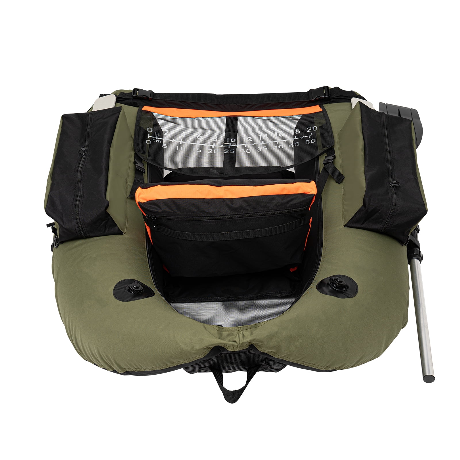 Inflatable Fishing Boat with Hand Air Pump for Adults, Portable River Lake Dinghy Boat 286LBs Load Capacity Green