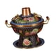 thumbnail image 5 of Shabu Shabu Hotpot Copper Hot Pot, resistente, utensilios de cocina, olla de beijing, olla caliente cloisonne para reunir restaurante hotel Azul, 5 of 9