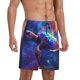 thumbnail image 2 of Balery Starry Sky Turtle Pantalones cortos de pijama de punto de algodón para hombre con cinturilla y bolsillos-Medium, 2 of 6
