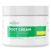 Foot Cream for Dry Cracked Heels - Pureauty Naturals' Foot Cream for Dry Feet Women & Men can use this Foot Moisturizer for Dry Cracked Feet and Foot Cream for Caloused Feet - 6oz Dry Heel Balm Oil