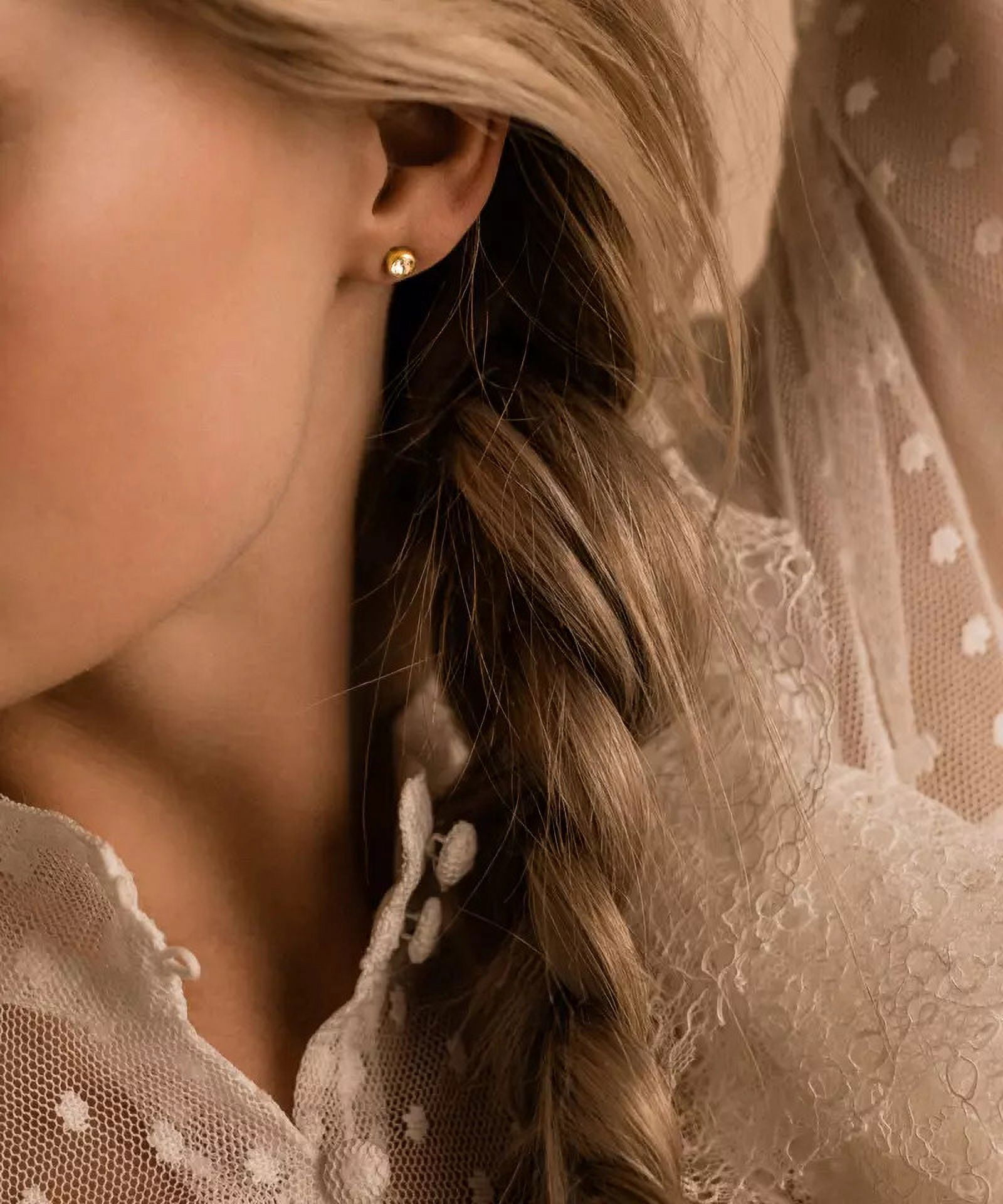 Blomdahl | Hypoallergenic | Golden Titanium Bezel Crystal Stud Earrings | Best Choice For Sensitive Ears