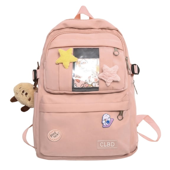 ZROVA Harajuku Solid Color Backpack 12.2"x5.1"x16.1" Nylon for High School College Travel