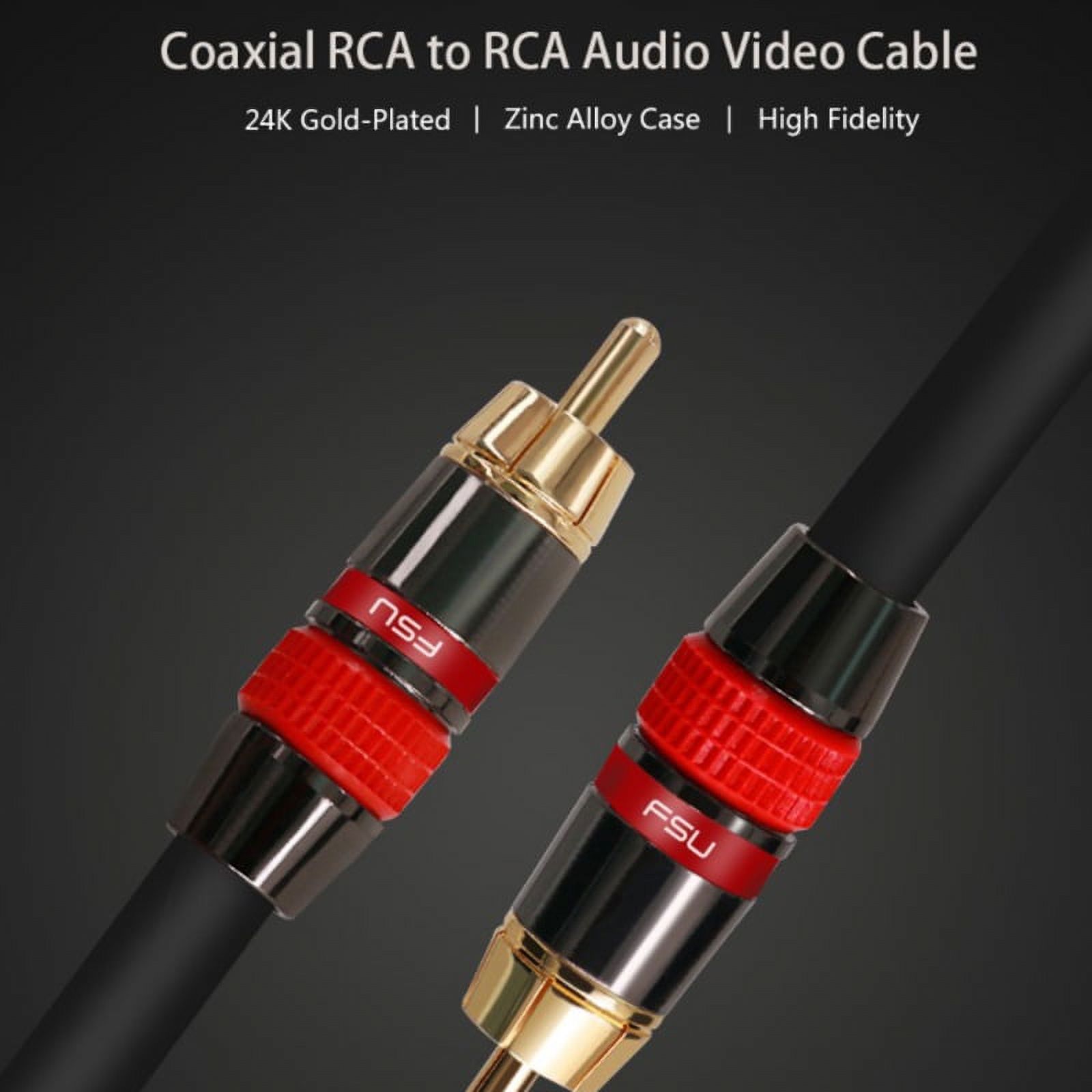 Digital Audio RCA Cable Premium Stereo RCA to RCA Coaxial SPDIF Cable Male Speaker Hifi Subwoofer Cable AV 2M - image 2 of 8