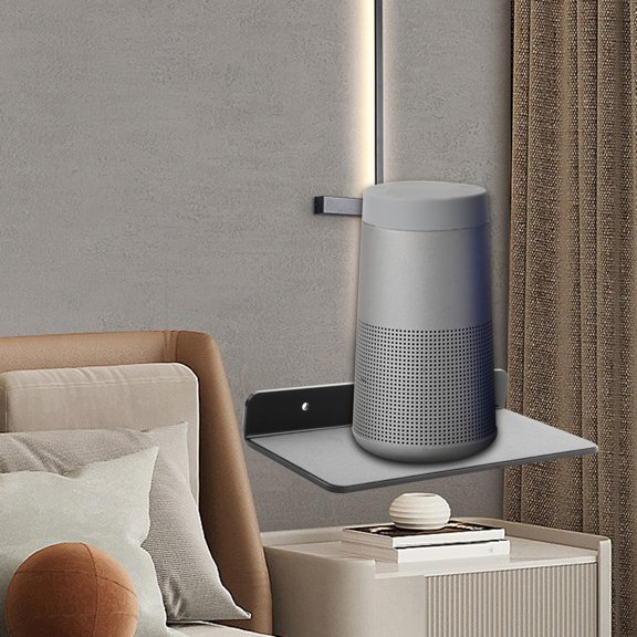 Soporte de Pared para Altavoces Estante Colgante para Bocinas Inteligentes Soporte para Barra de Sonido de Material Acrílico Adecuado para Dormitorio Negro