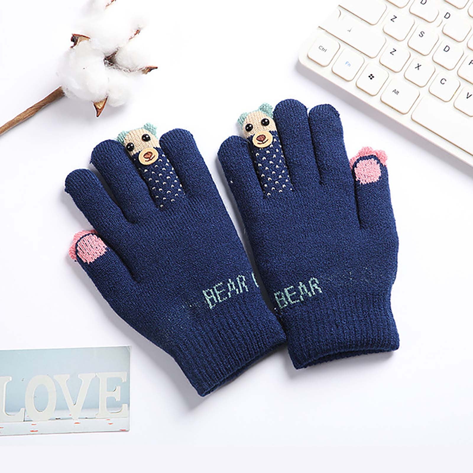 FZM Children Baby Boys Girls Winter Warm Skiing Gloves Kids Cartoon