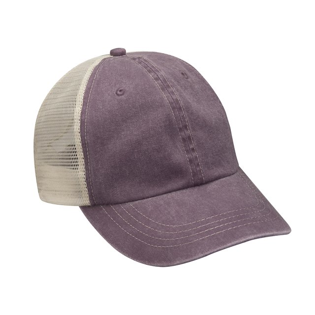 ADAMS GAME CHANGER - Pigment Dyed, Garment Washed Trucker Hat with Strap Back - GC102 WILD PLUM OSFM