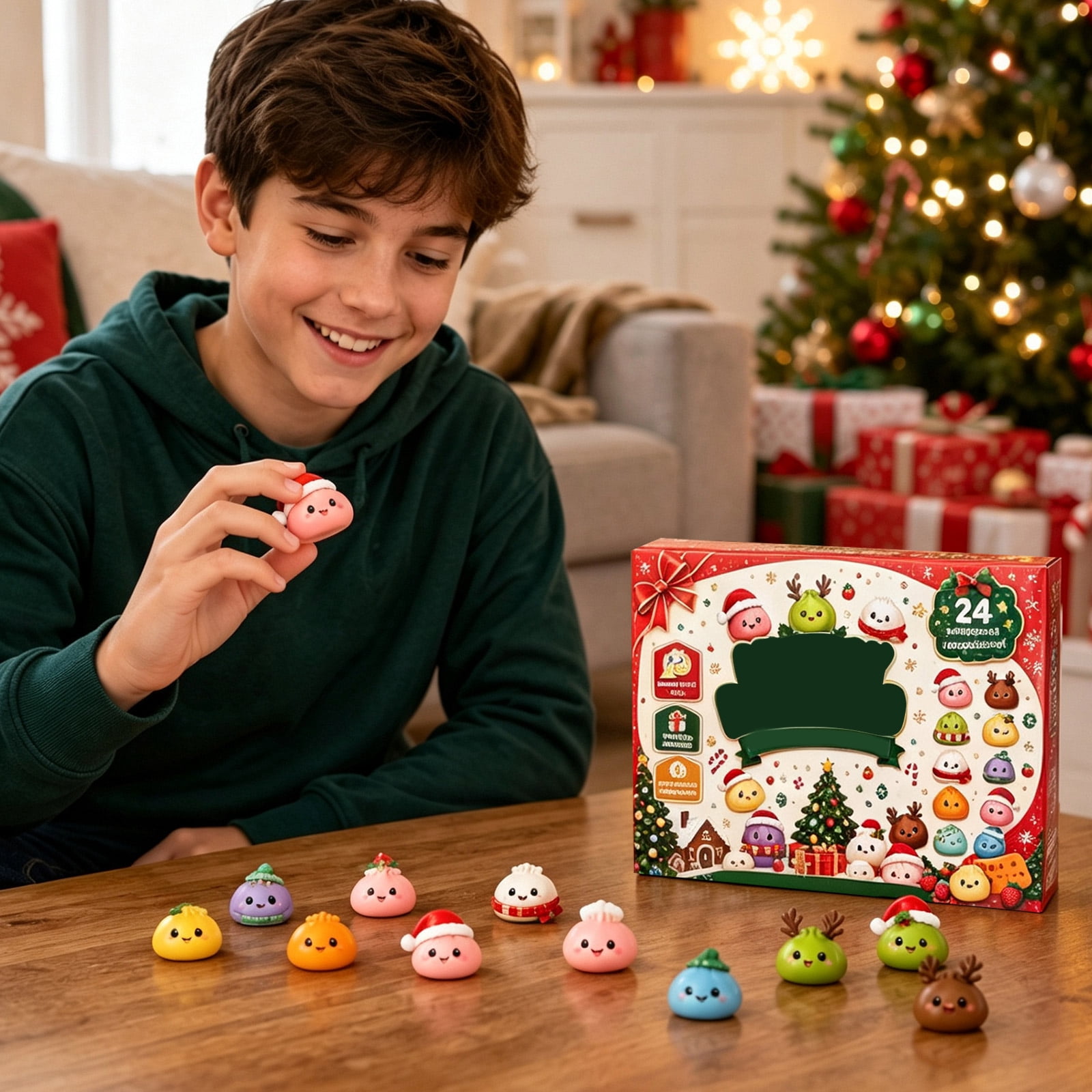 Christmas Dumpling Advent Calendar 2026, Dumpling Squishy Mystery Countdown Advent with 24 Surprise Gifts for Party Favors & Stocking Stuffers, Soft Stress Relief Squeeze Fidget Toys for Anxiety