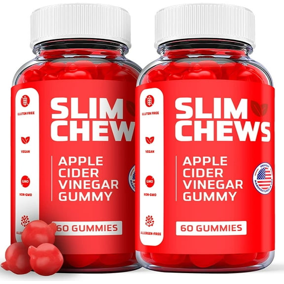 (2 Pack) Slim Chews Keto ACV Gummies - Supplement for Weight Loss - Energy & Focus Boosting Dietary Supplements for Weight Management & Metabolism - Fat Burn - 120 Gummies