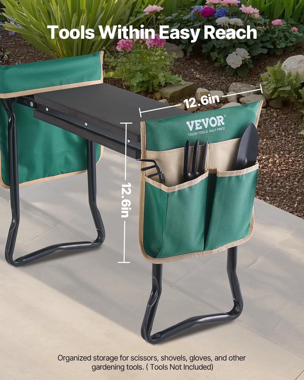 Colourfull Garden Kneeler and Seat, 330 lbs Load Capacity, 8" EVA Wide Pad, Foldable Garden Stool, Kneeling Bench for Gardening with Tool Bag, Gifts for Women, Grandparents, Seniors, Mom and Dad