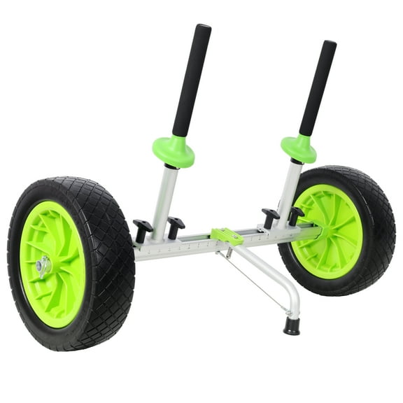 Sit On Top Kayak Cart Heavy-Duty Plug-in Kayak Dolly with 12 Inch Solid Wheels Width Adjustable