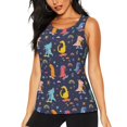 thumbnail image 2 of Picia Cartoon Dinosaur Pattern Women's Workout Tank Top,Breathable Activewear,Slim Fit Athletic Top,Versatile Workout Moisture-wicking top-Large, 2 of 9