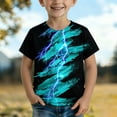 thumbnail image 2 of Ruiwill Toddler Boys Tops Size 3-4 Years Short Sleeve Cute Cat Print Crew Neck Tshirts Summer Fashion Comfortable Dailywear Boys Tees Black, 2 of 4