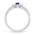 thumbnail image 2 of ANGARA Natural Sapphire and Diamond Three Stone Bridal Set in 14K White Gold for Women (Size-4mm) | September Birthstone, Birthday, Anniversary, Jewelry Gift for Women | Natural Blue Sapphire Ring, 2 of 8