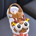 thumbnail image 6 of Xfvqtps Baby Infant Toddler Boys and Girls Squeaky Sandals Cute Cartoon Deer Close Toe Hollow out Press Buckle Soft Sole Non Slip Washable Lightweight Summer PVC Newborn First Walker Crib Khaki-01, 6 of 9