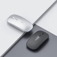 thumbnail image 6 of INPHIC Wireless Mouse, 2.4G Silent Rechargeable Ultra Slim USB Portable Mouse, 1600 DPI & 400mAh Battery with Visible Level for Laptop PC Computer & MacBook (LED-Black), 6 of 7