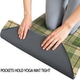 thumbnail image 3 of Green Beige Checkerboard Checkered Pattern Hot Yoga Mat Towel Non Slip for Hot Yoga - Quick-Drying Yoga Mat Cover with 4 Corner Pockets with Travel Bag - Hot Yoga Towel Non Slip 74"x26", 3 of 6