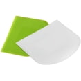 thumbnail image 2 of Paquete de 2 espátulas para masa, espátula para pan, crema, pastel, pizza, cuchillo, espátula de banco, herramienta de cocina multiusos de plástico flexible seguro para alimentos, blanco, verde Ormromra HMHZ795, 2 of 8
