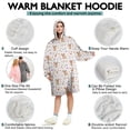 thumbnail image 5 of White Highland Cow Flower Pattern Wearable Oversized Blanket,Wearable Blanket Hoodie for Adults,Cozy Hooded Blankets with Super Pockets,Super Warm Fuzzy Pullover for Women & Men, 5 of 6