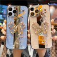 thumbnail image 2 of Funda de lujo con diamantes de imitación y purpurina, carcasa con soporte de mariposa 3D para iPhone X, XR, XS, 14, 13, 12, 11 Pro Max, 7, 8 Plus, SE Fivean unisex, 2 of 2